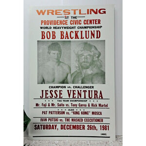 Vintage 1981 Poster - Wrestling Providence Civic Center - Buckland & Ventura